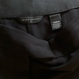 Investments dress pants, Polyester size 20WR color is black